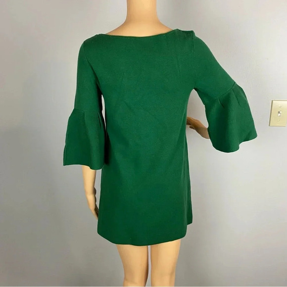 Moth Anthropologie Womens XS Kelly Green Sweater 3/4 Length Bell Sleeve - Picture 2 of 7